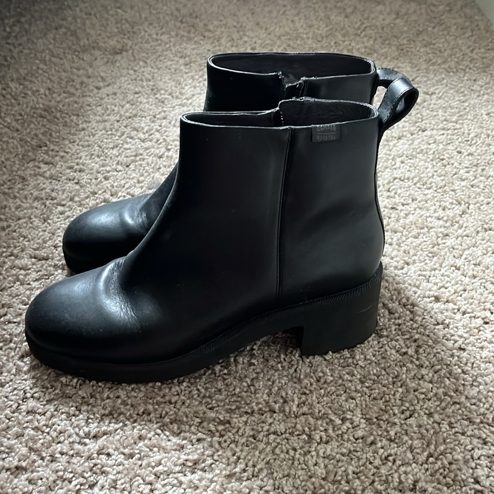 Camper Leather Ankle Boots—Black—GoreTex